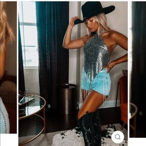 Rhinestone halter top